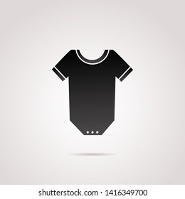 Bodysuit, baby vector icon on white background. 