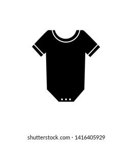 Bodysuit, baby vector icon on white background. 