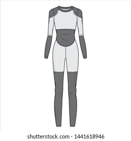Bodysuit fashion flat sketch template