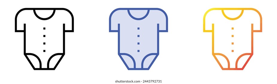 bodysuit icon. Linear, Blue Fill and Gradient Style Design Isolated On White Background