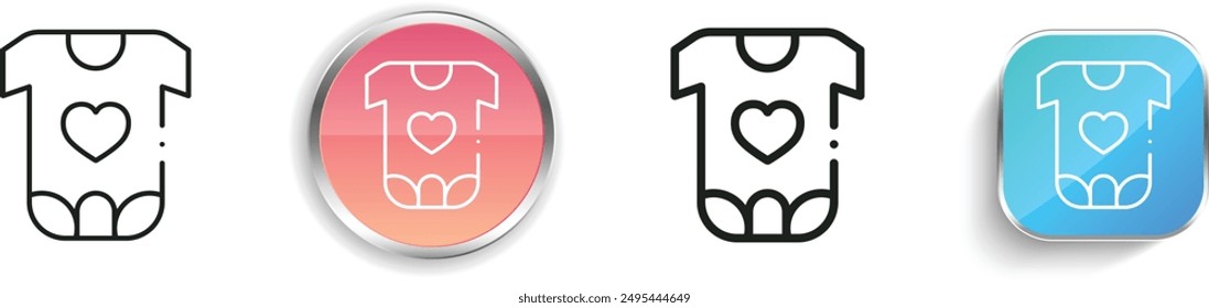 bodysuit icon. Thin Linear, Regular and Button Style Design Isolated On White Background