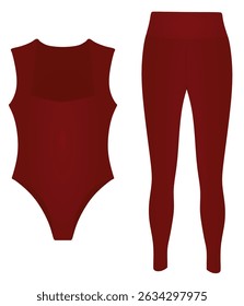 Bodysuit e perneiras. ilustração vetorial