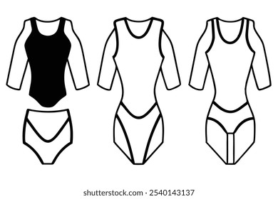 Bodysuit line art illustration for creative design