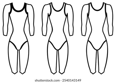 Bodysuit line art illustration for creative design
