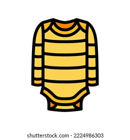bodysuit long sleeve baby cloth color icon vector. bodysuit long sleeve baby cloth sign. isolated symbol illustration