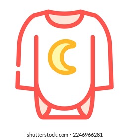 bodysuit long sleeve baby cloth color icon vector. bodysuit long sleeve baby cloth sign. isolated symbol illustration