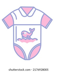 Bodysuit for newborn baby, isolated clothes for girl children. Apparel stylish clothing for daughter, toddler or infant top. Modern outfit for small ladies, dress with bib. Vector in flat style
