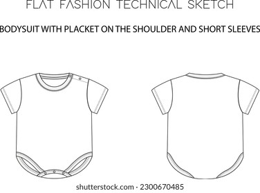 BODYSUIT WITH PLACKET ON THE SHOULDER ANS SHORT SLEEVES 