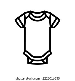 bodysuit short sleeve baby cloth line icon vector. bodysuit short sleeve baby cloth sign. isolated contour symbol black illustration