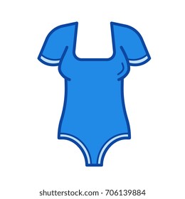 Bodysuit vector line icon isolated on white background. Bodysuit line icon for infographic, website or app. Blue icon designed on a grid system.
