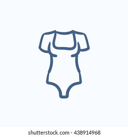 Ícone de esboço de vetor de macacão isolado no plano de fundo. Ícone de macacão desenhado à mão. Ícone de esboço de biquíni para infográfico, site ou aplicativo.