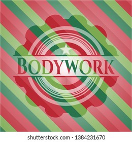 Bodywork christmas emblem. Vector Illustration. Detailed.