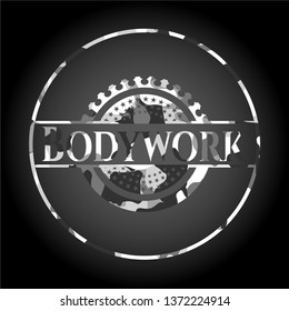 Bodywork grey camouflaged emblem
