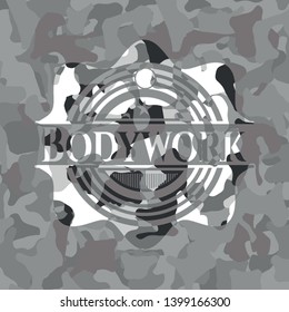 Bodywork on grey camo pattern