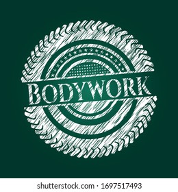 Bodywork written on a blackboard. Vector Illustration. Detailed.