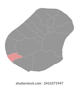Boe district map, administrative division of Nauru. Vector illustration.