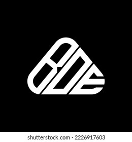 BOE letter logo creative design with vector graphic, BOE simple and modern logo in round triangle shape.