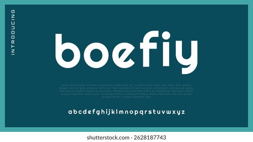 Boefiy modern abstract digital alphabet font. Minimal technology typography, Creative urban sport fashion futuristic font and with numbers. vector illustration