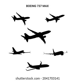 Boeing 737 max airplane silhouette 