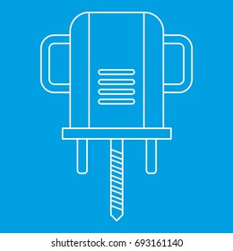 Boer drill icon blue outline style isolated vector illustration. Thin line sign