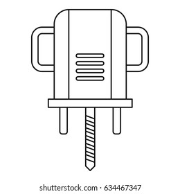 Boer drill icon in outline style isolated vector illustration