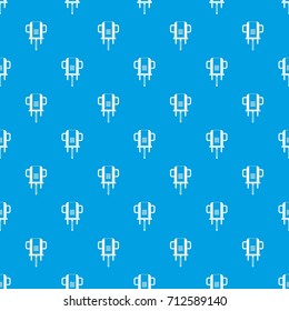 Boer drill pattern repeat seamless in blue color for any design. Vector geometric illustration