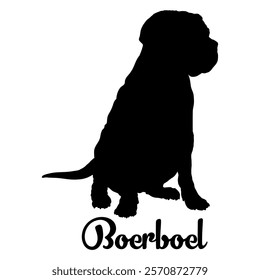 Boerboel. dog silhouette, dog breeds, logo, vector, silhouette,  animal, illustration, icon, sign, design, black, symbol, pet, love
