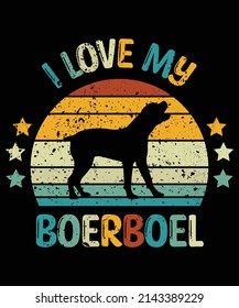 Boerboel silhouette vintage and retro t-shirt design