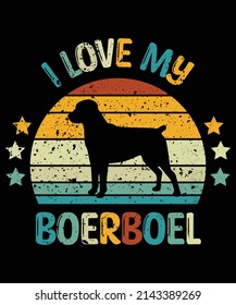 Boerboel silhouette vintage and retro t-shirt design