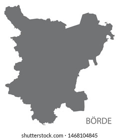 Boerde grey county map of Saxony Anhalt Germany DE