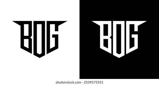 BOG letter logo design with white background in illustrator, vector logo modern alphabet font overlap style, calligraphy designs for logo, Poster, Invitation, etc.