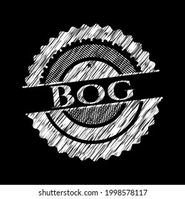 Bog on chalkboard. Vector Illustration. Detailed. 