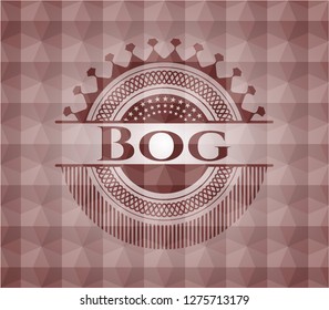 Bog red seamless polygonal badge.