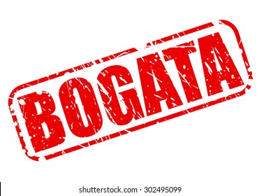 Bogata red stamp text on white
