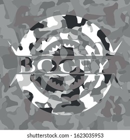 Bogey grey camouflaged emblem. Vector Illustration.