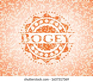 Bogey orange mosaic emblem. Vector Illustration. Detailed.