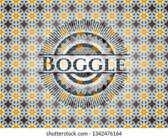 Boggle arabesque emblem. arabic decoration.