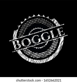 Bogle Kreide Emblem auf einer Tafel geschrieben. Vektorillustration Illustration. Detaillierte Angaben.