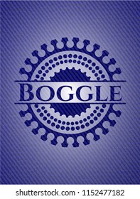 Boggle emblem with denim high quality background