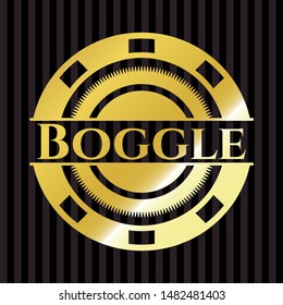 Boggle golden badge. Vector Illustration. Detailed.