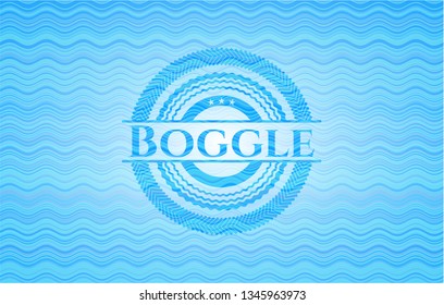 Boggle light blue water style emblem.