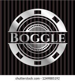 Boggle silvery shiny badge