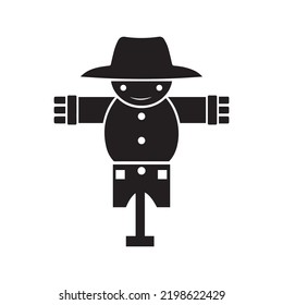 Boggy farm puppet scarecrow icon Black Vector illustration 