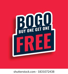 Bogo Buy One Get One Free Sale Tag Sticker Design