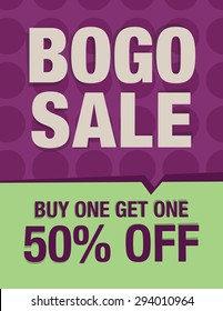 BOGO Sale - Buy One Get One 50% Off