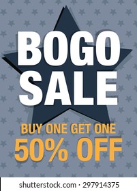 BOGO Sale - Buy One Get One 50% Off