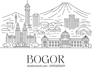 Bogor City Line Draw Free Vector