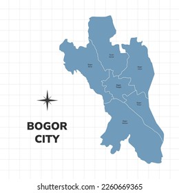 Mapa de la ciudad de Bogor. Mapa de ciudades de Indonesia