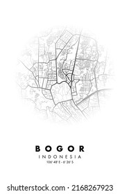 Bogor City Map Poster Design Vector. City Map Poster Vector