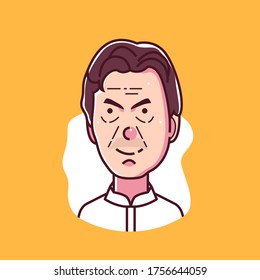 Bogor Indonesia, June 15 2020: Cartoon Version Of Imran Khan, Prime Minister Of Pakistan